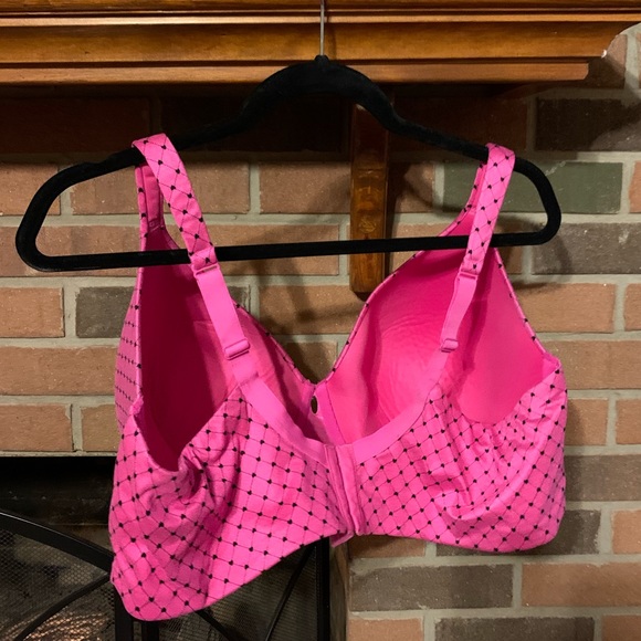 SOLD!!  Pink & Black Cacique 46DDD Underwire Bra - Picture 2 of 12